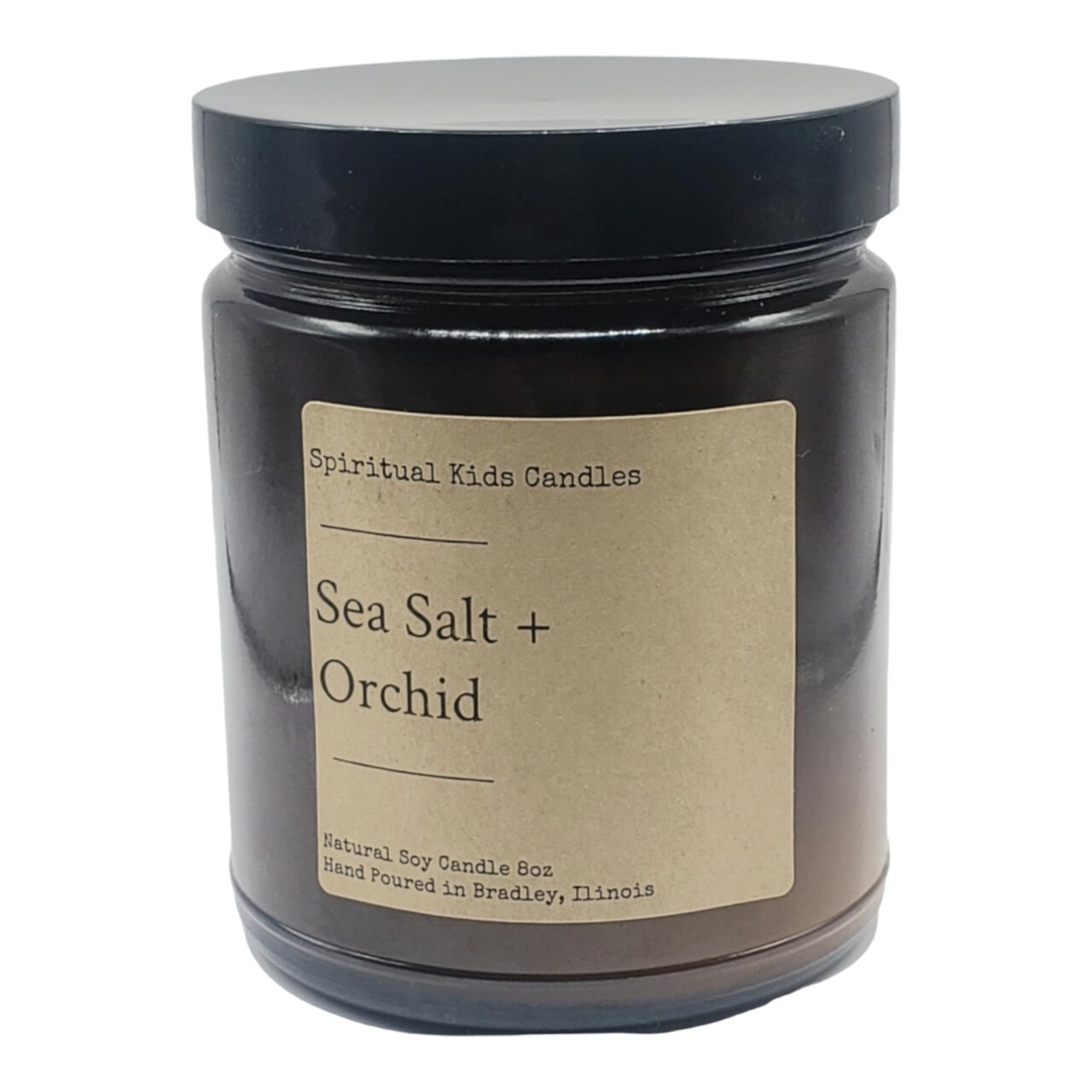 Sea Salt & Orchid Soy Candle 8oz 35-40 Hours Poured with All Natural Soy wax and Fragrant/Essential Oils! | Floral Candle
